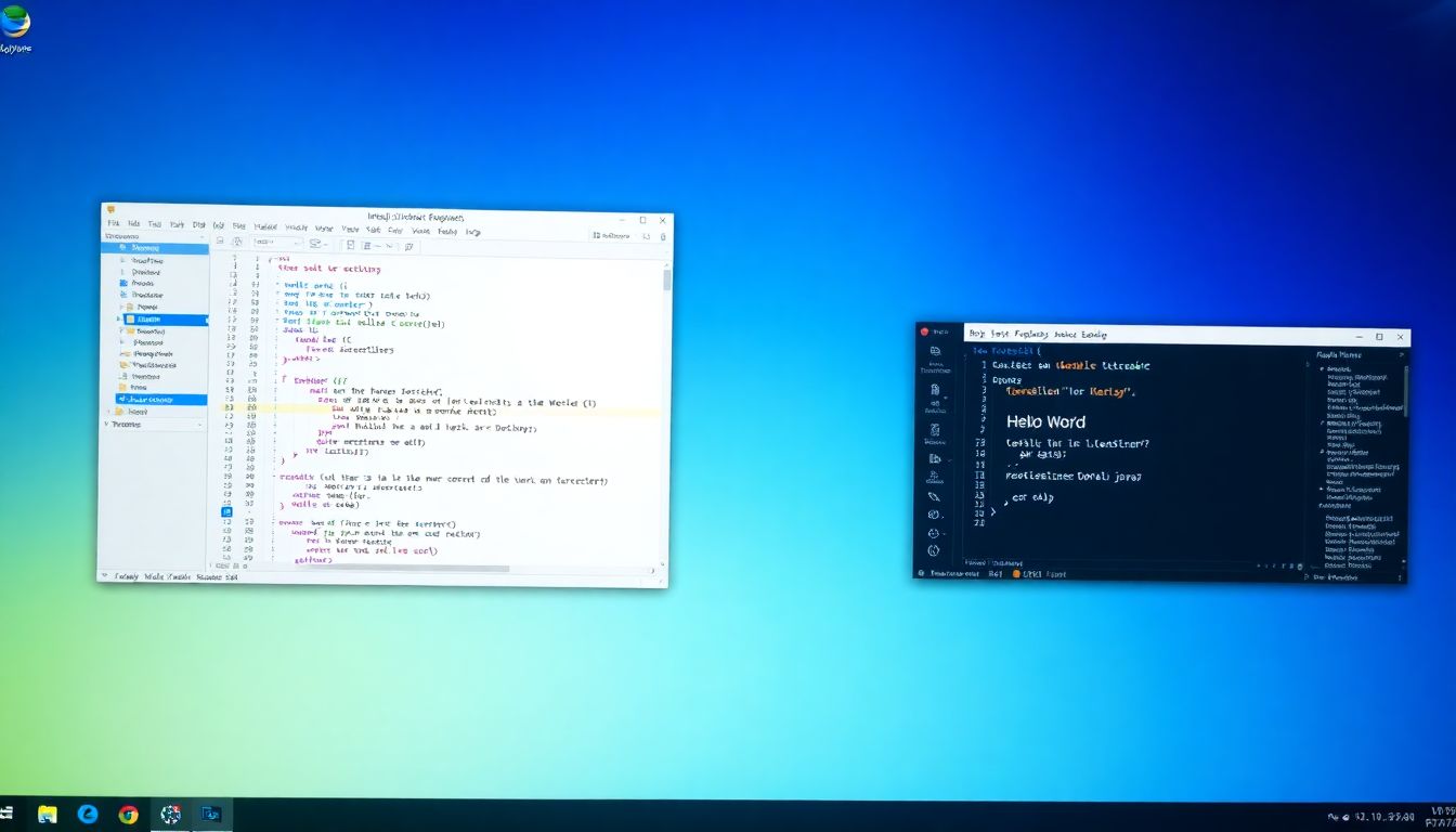 컴퓨터 화면에 IntelliJ IDEA와 Eclipse 자바 IDE의 사용자 인터페이스가 나란히 보이는 모습