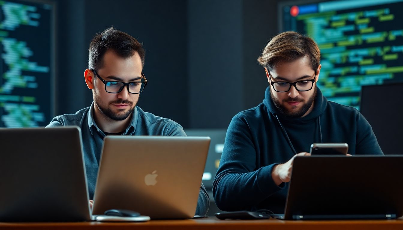 자바와 자바스크립트 중 목적에 따라 선택하는 개발자를 나타낸 현실적인 이미지