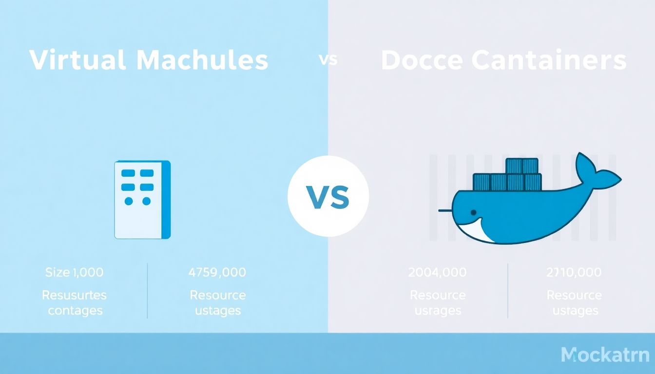 가상 머신과 도커 컨테이너의 크기, 속도, 자원 사용 차이를 비교한 인포그래픽