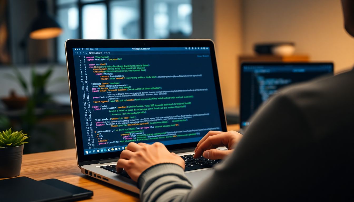 Git 버전 관리 시스템을 사용하며 협업하는 프로그래머의 모습